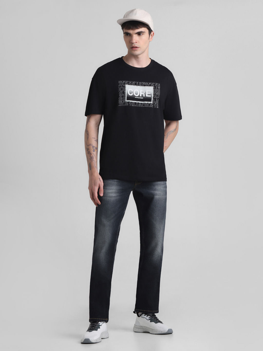 Dark Blue Mid Rise Clark Regular Fit Jeans