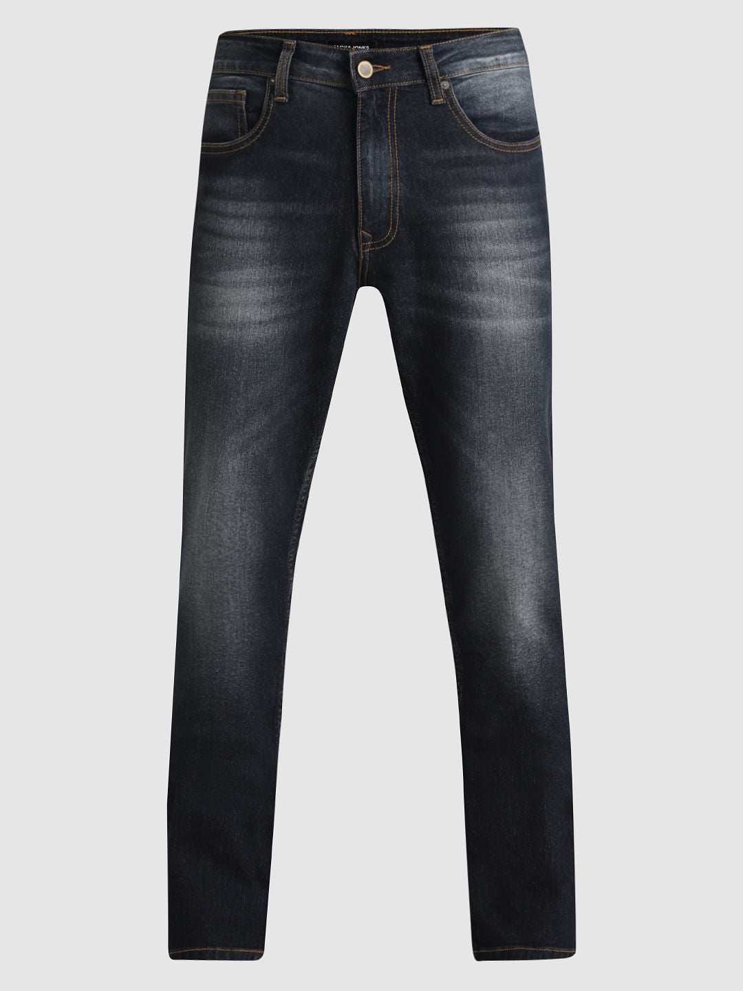 Dark Blue Mid Rise Clark Regular Fit Jeans