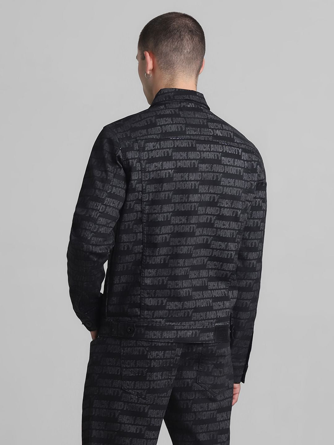 RICK & MORTY Black Printed Co-ord Set Jacket