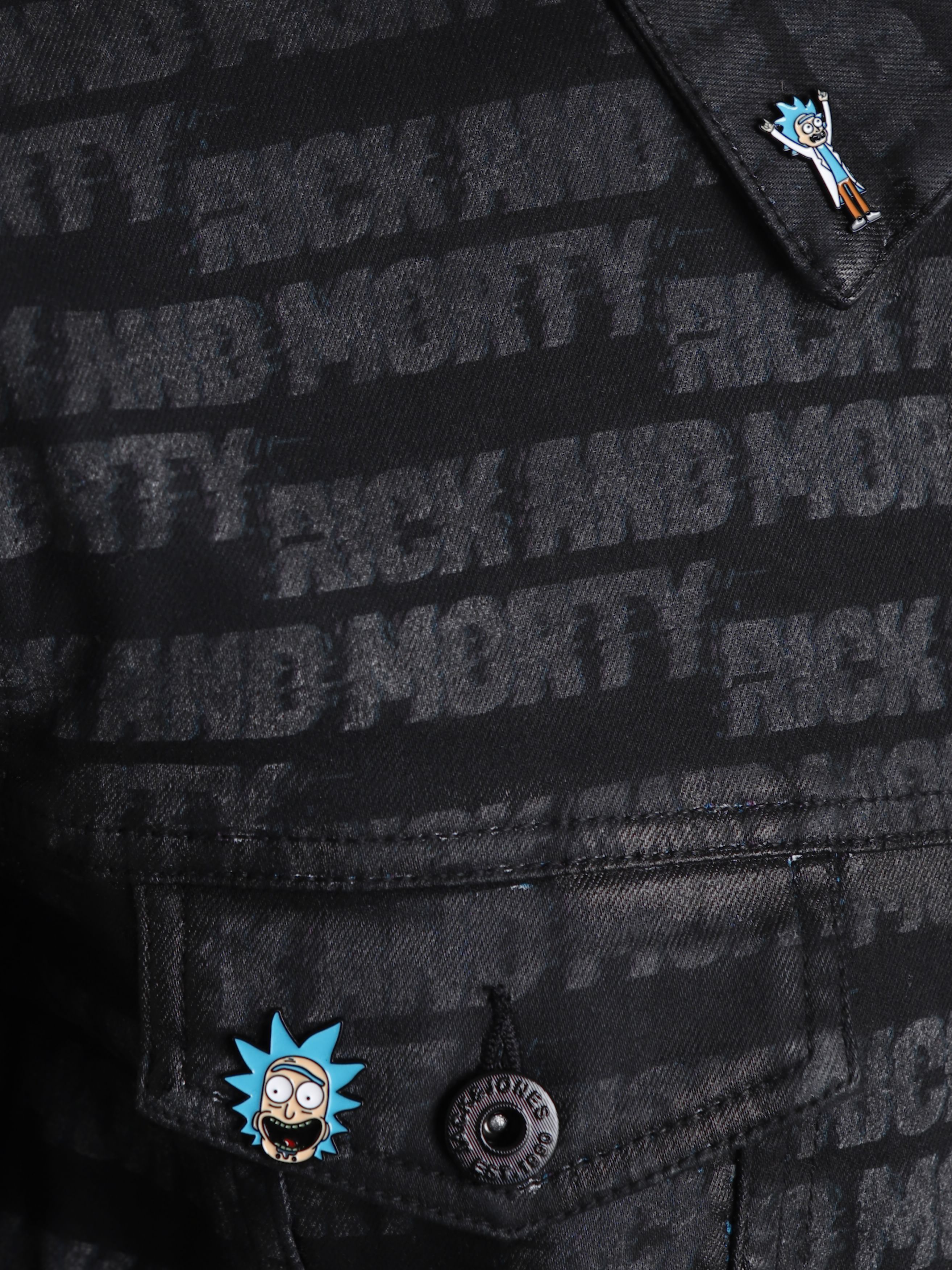 RICK & MORTY Black Printed Co-ord Set Jacket