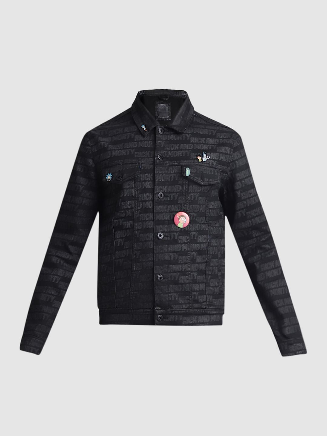 RICK & MORTY Black Printed Co-ord Set Jacket