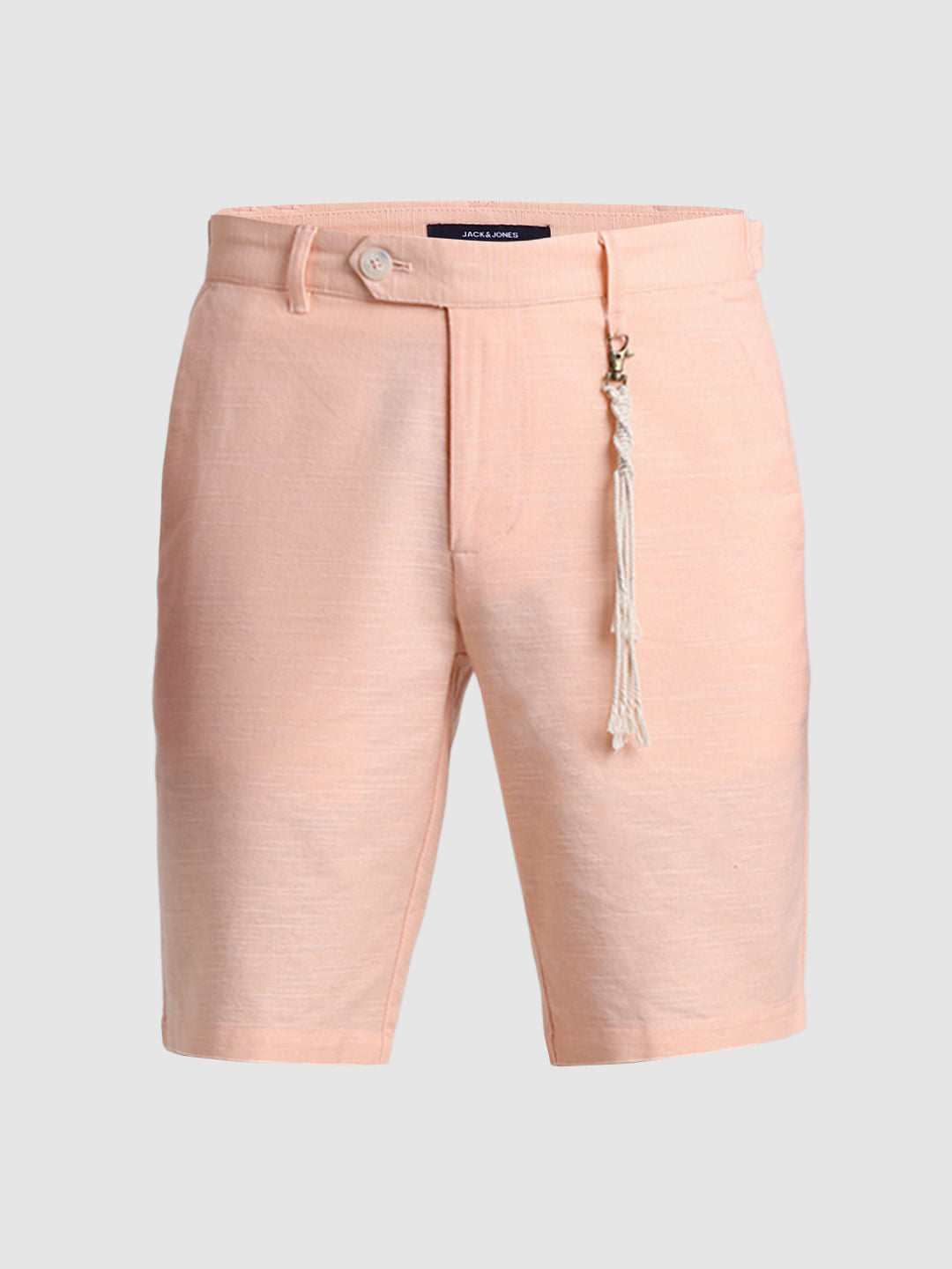 Coral Low Rise Linen Shorts