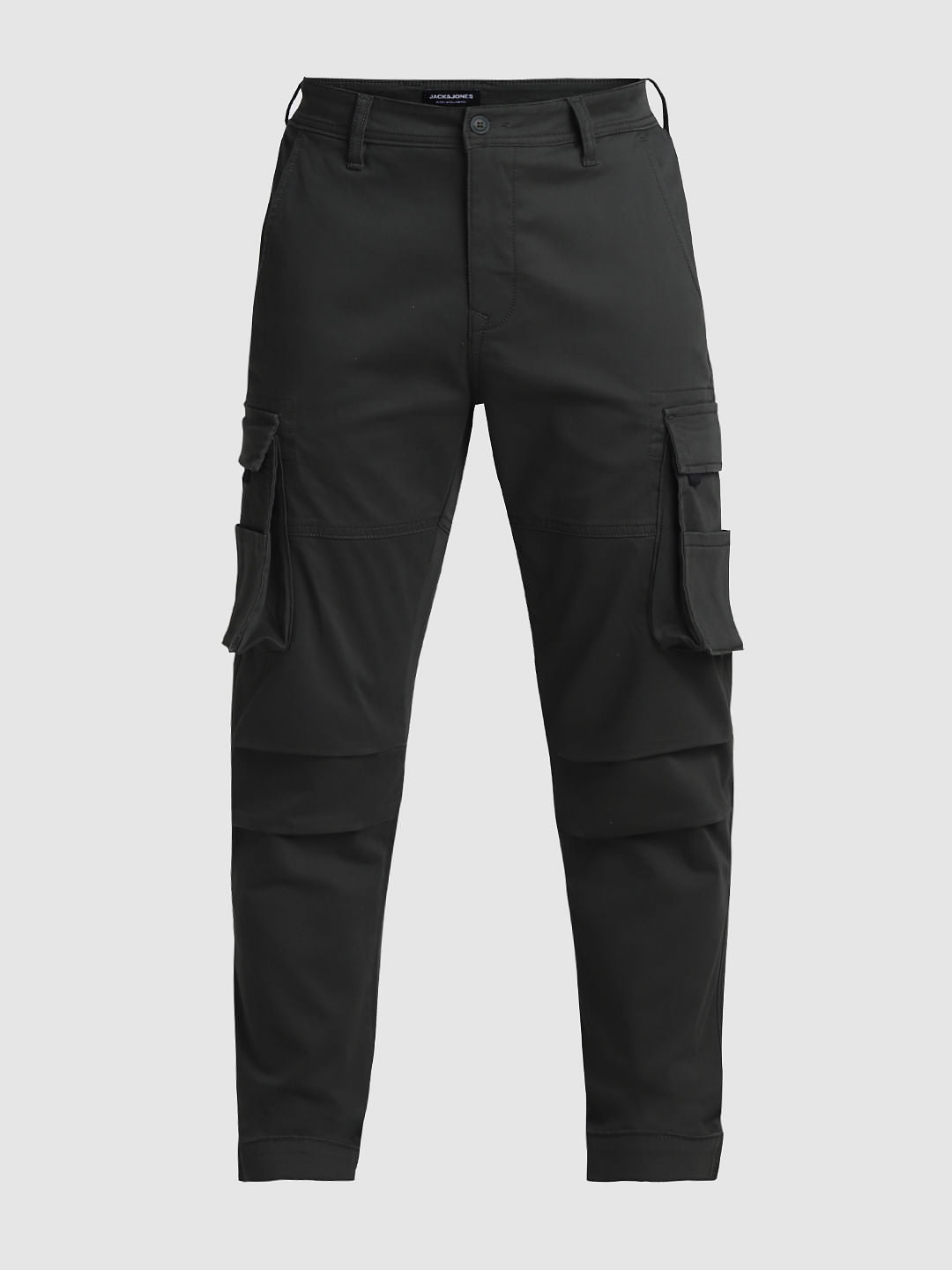 Dark Green Mid Rise Cargo Pants
