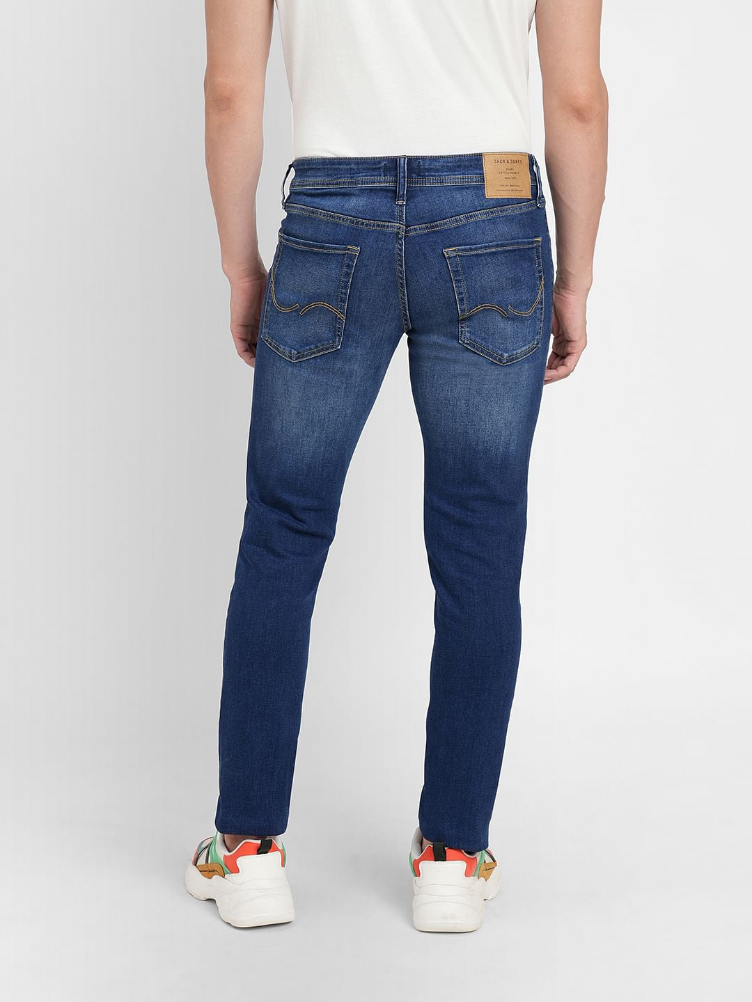 Dark Blue Low Rise Washed Glenn Slim Jeans