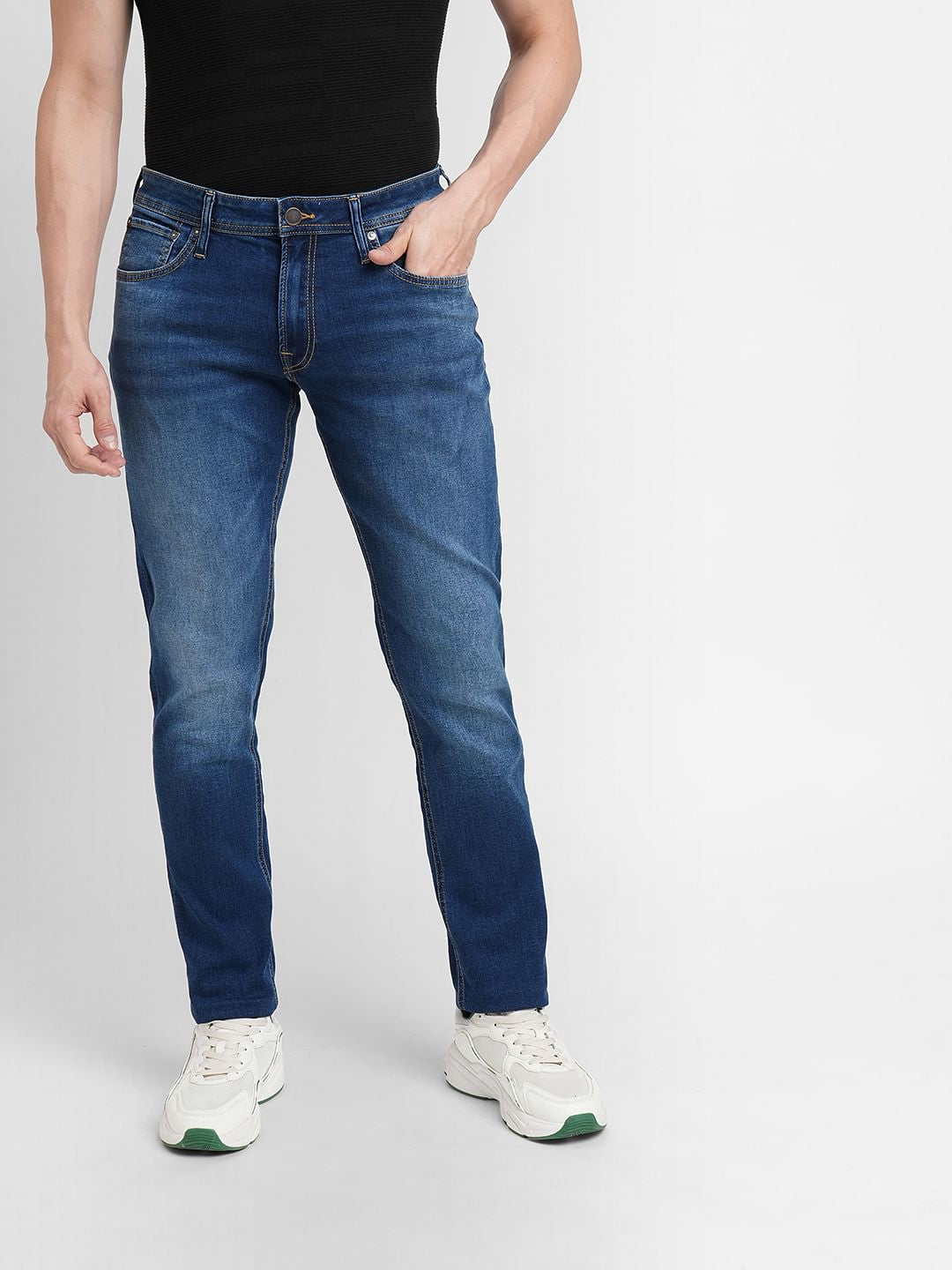 Dark Blue Low Rise Glenn Slim Fit Jeans