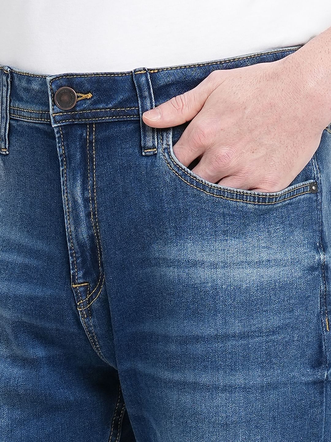 Blue High Rise Washed Ray Bootcut Jeans