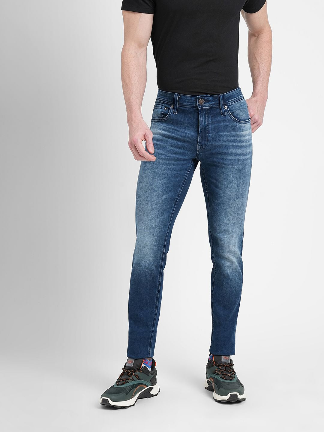 Dark Blue Low Rise Glenn Slim Fit Jeans