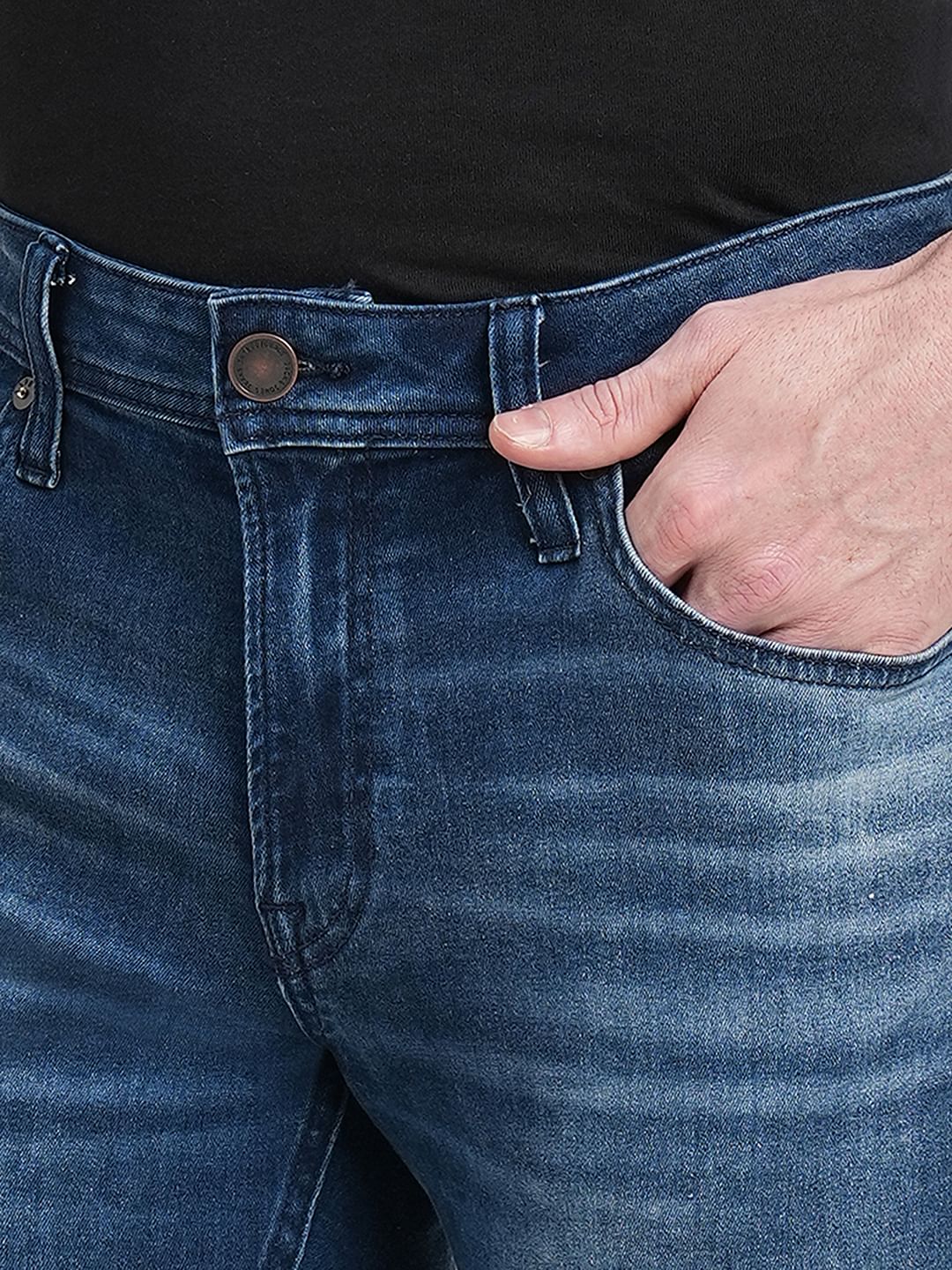 Dark Blue Low Rise Glenn Slim Fit Jeans