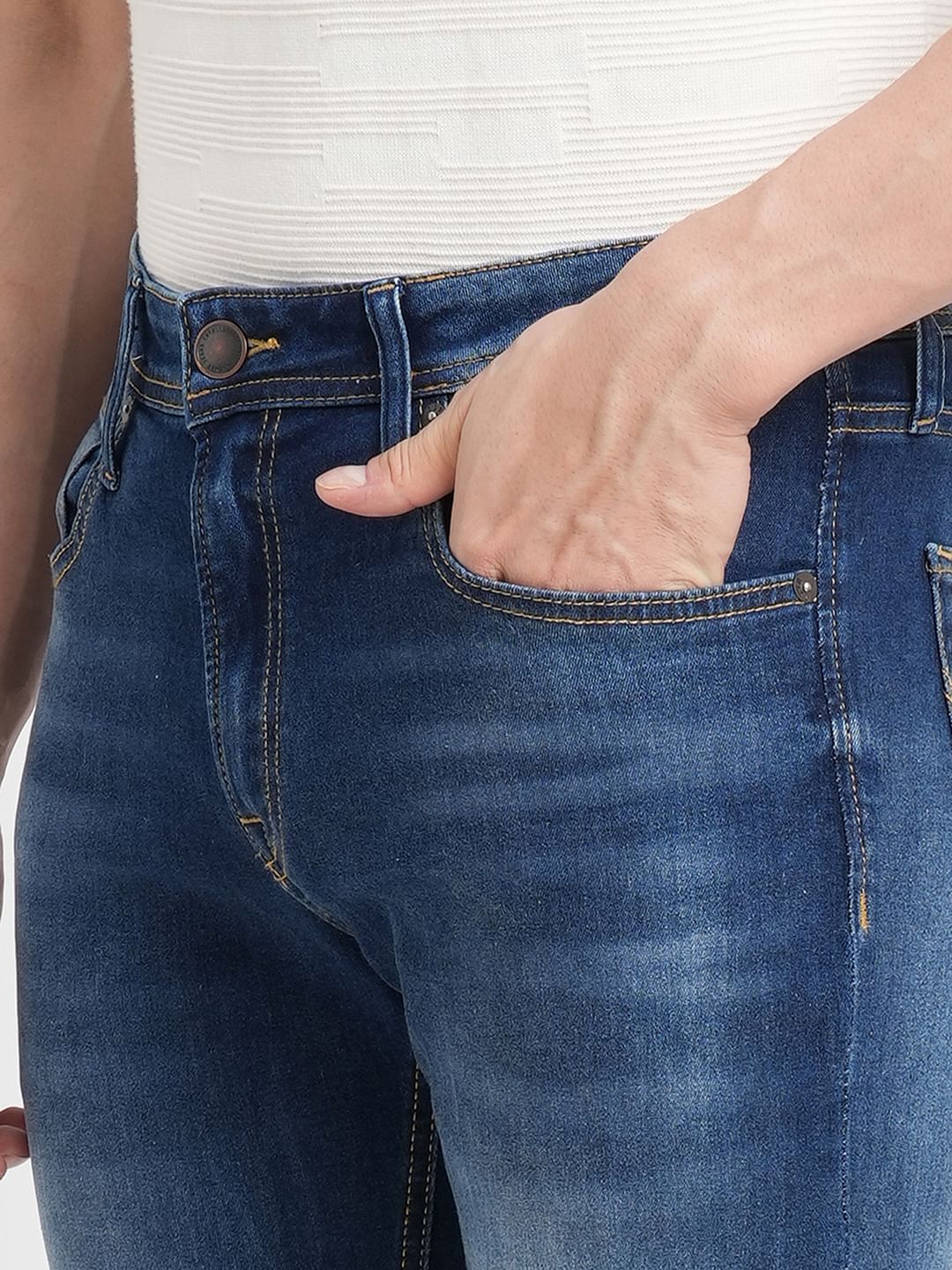 Dark Blue Low Rise Glenn Slim Fit Jeans