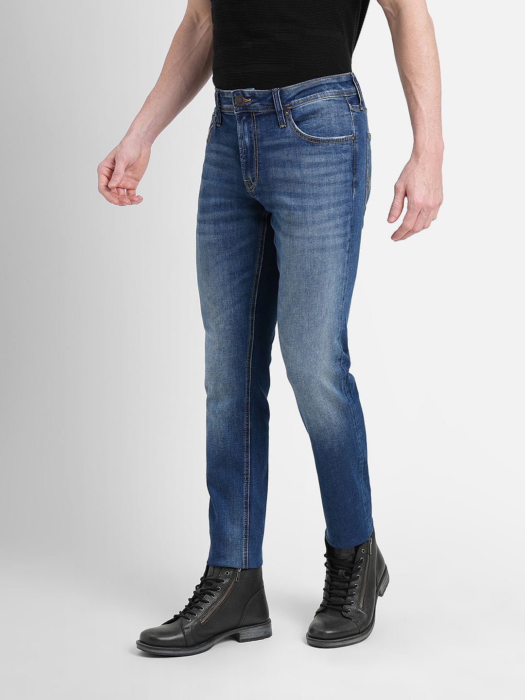 Dark Blue Low Rise Glenn Slim Fit Jeans