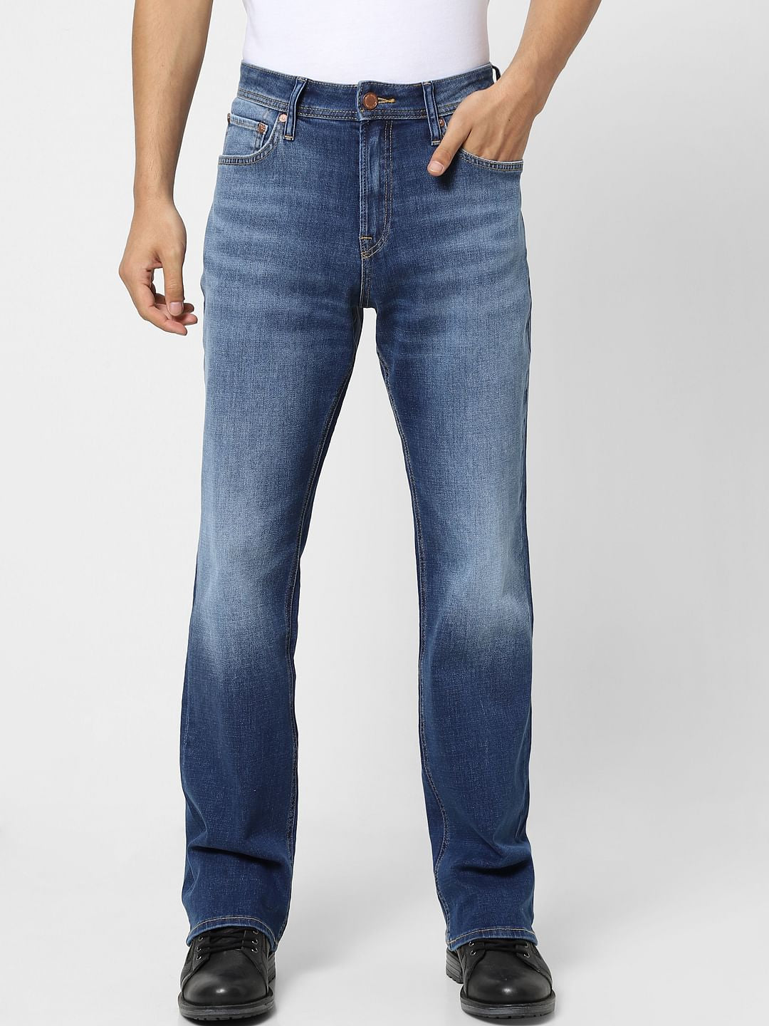 Blue High Rise Bootcut Jeans