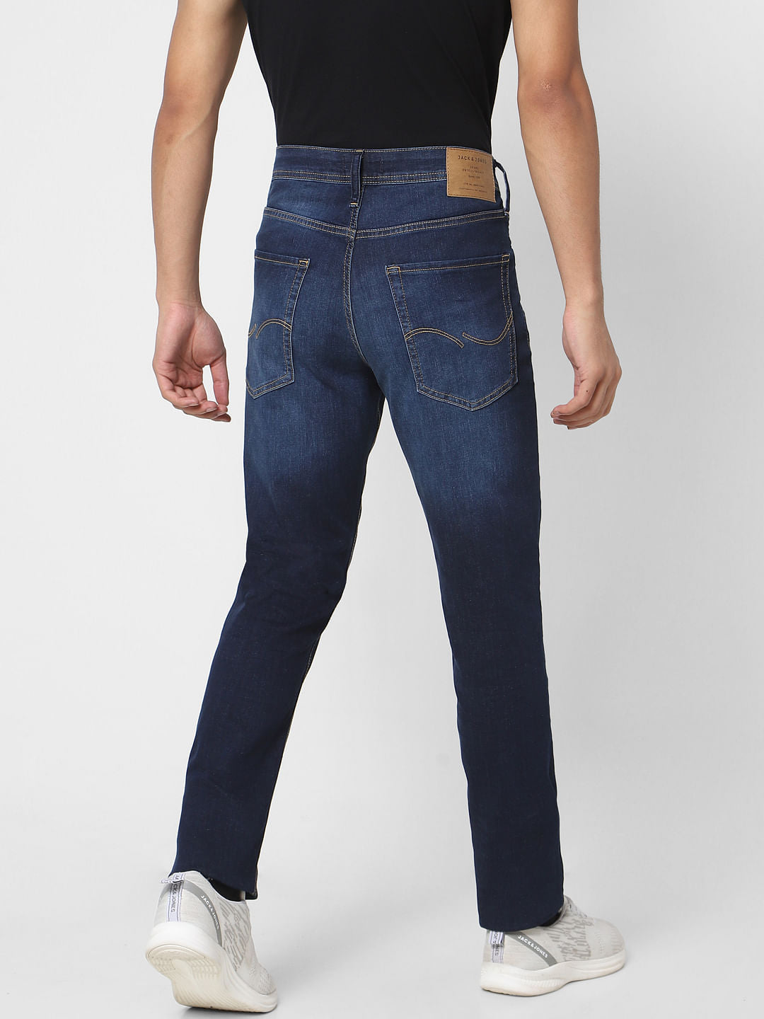 Dark Blue Low Rise Washed Ben Skinny Jeans