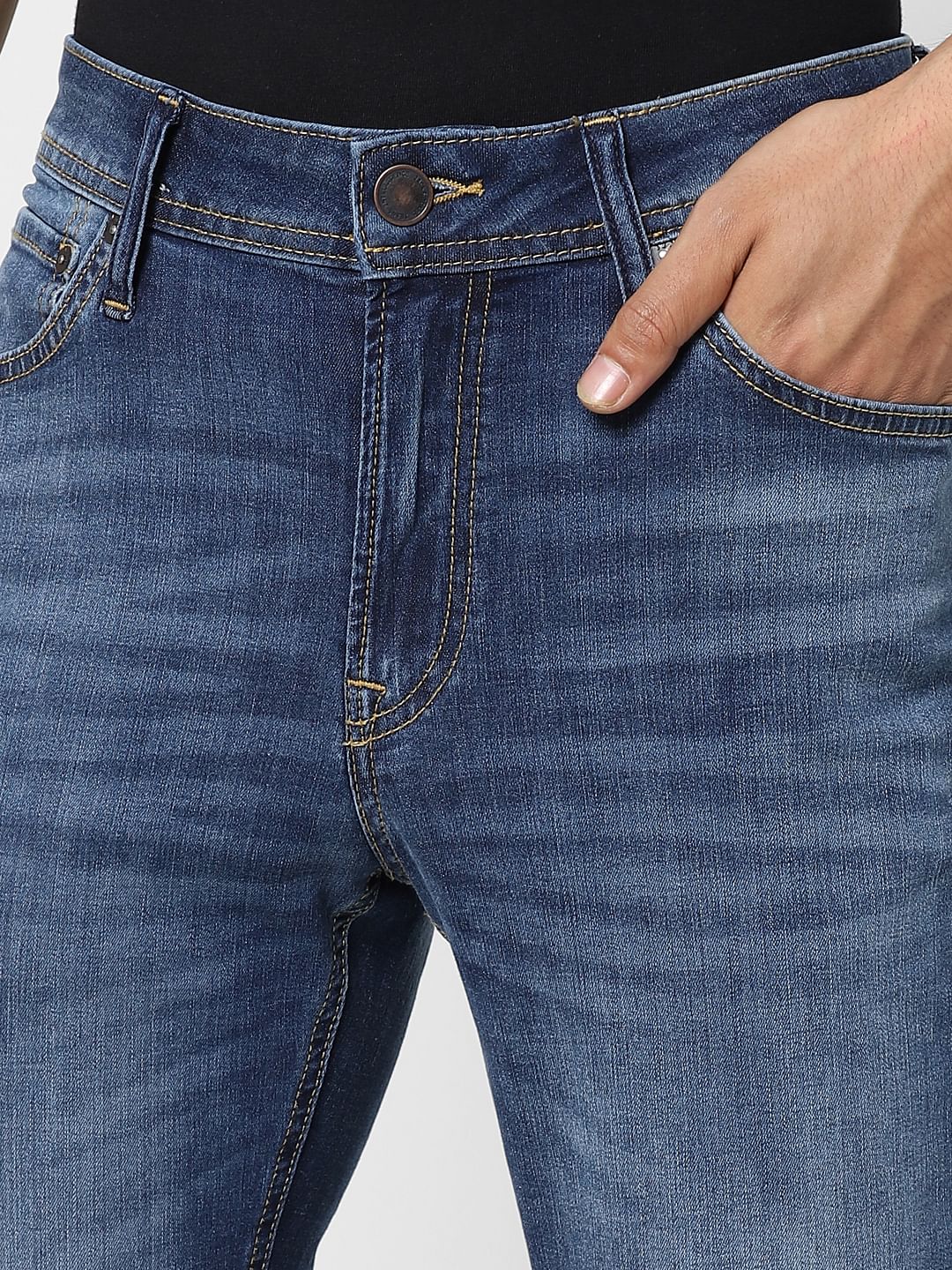 Blue Low Rise Faded Ben Skinny Jeans