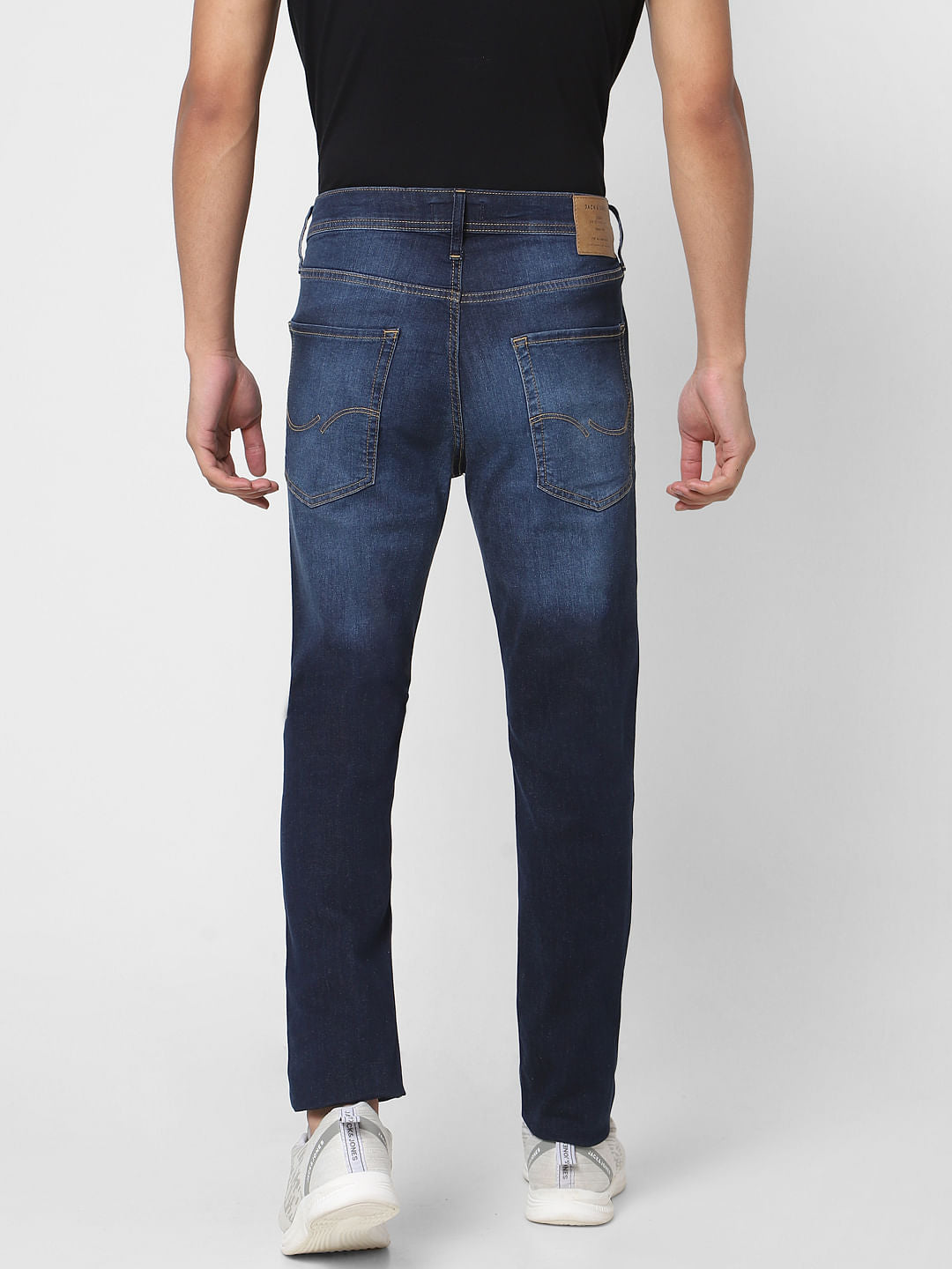 Dark Blue Low Rise Faded Ben Skinny Jeans