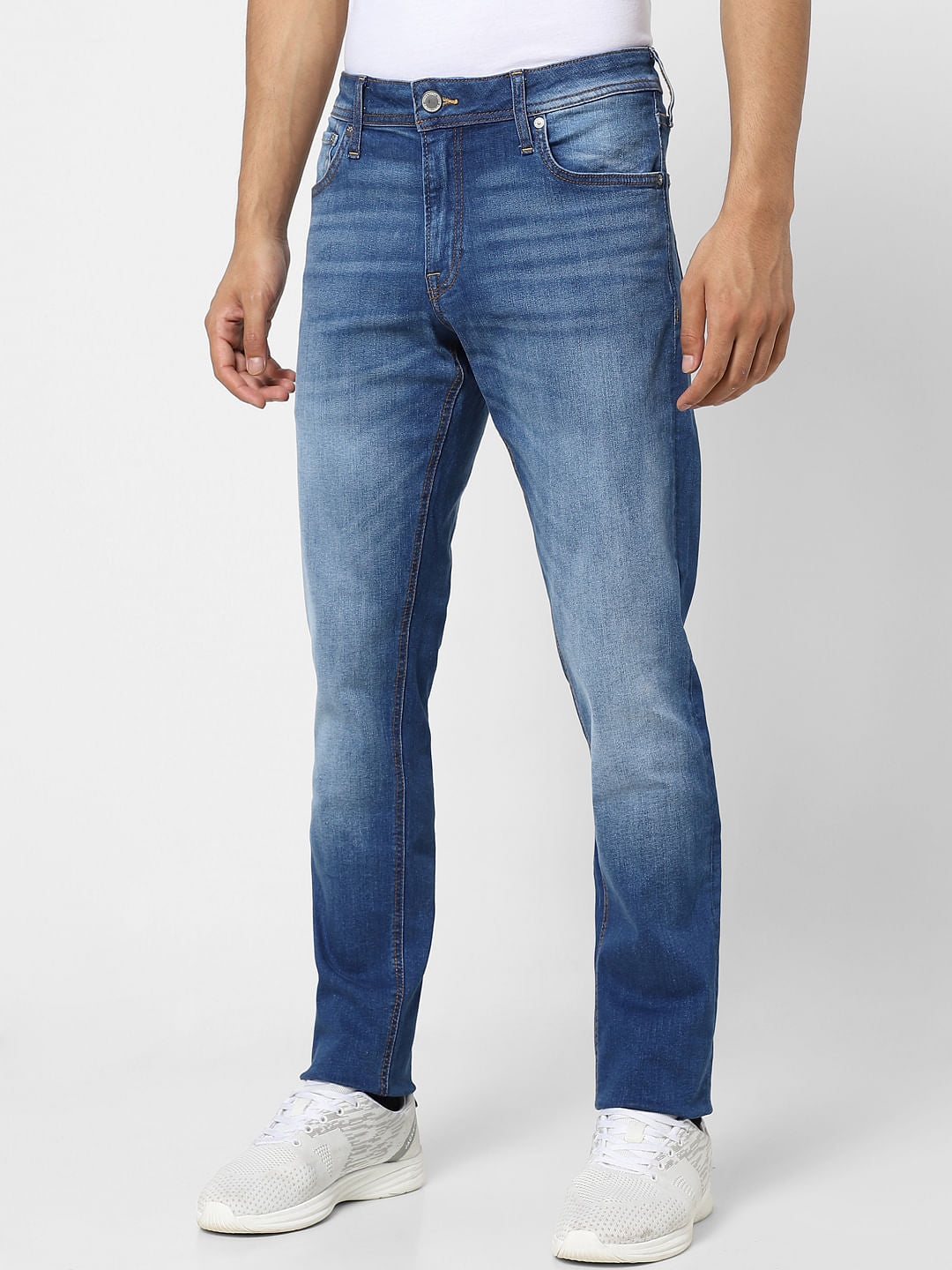 Light Blue Low Rise Washed Slim Jeans