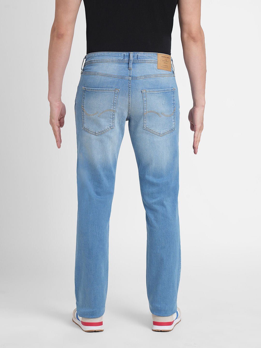 Light Blue Mid Rise Clark Regular Fit Jeans