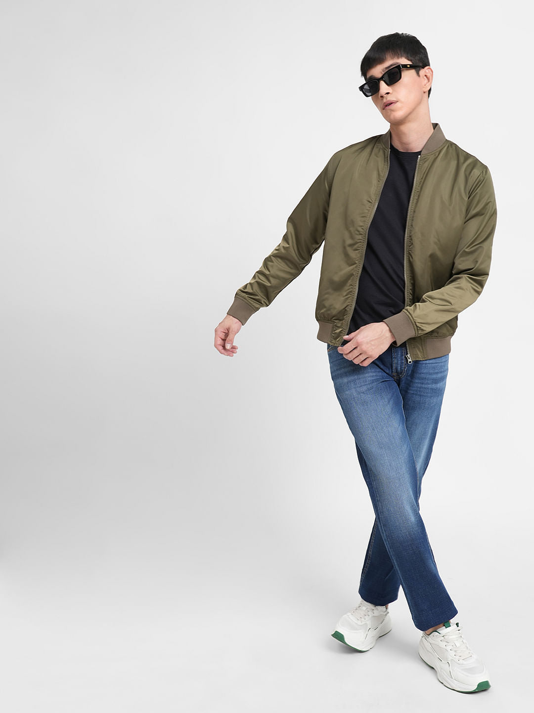 Blue Mid Rise Clark Regular Fit Jeans