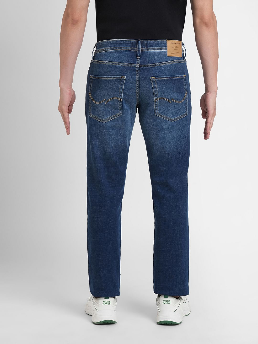 Blue Mid Rise Clark Regular Fit Jeans