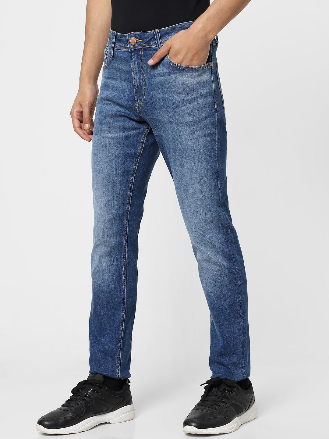 Blue Low Rise Glenn Slim Jeans