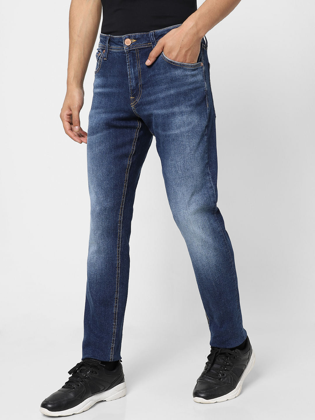 Blue Low Rise Glenn Slim Jeans