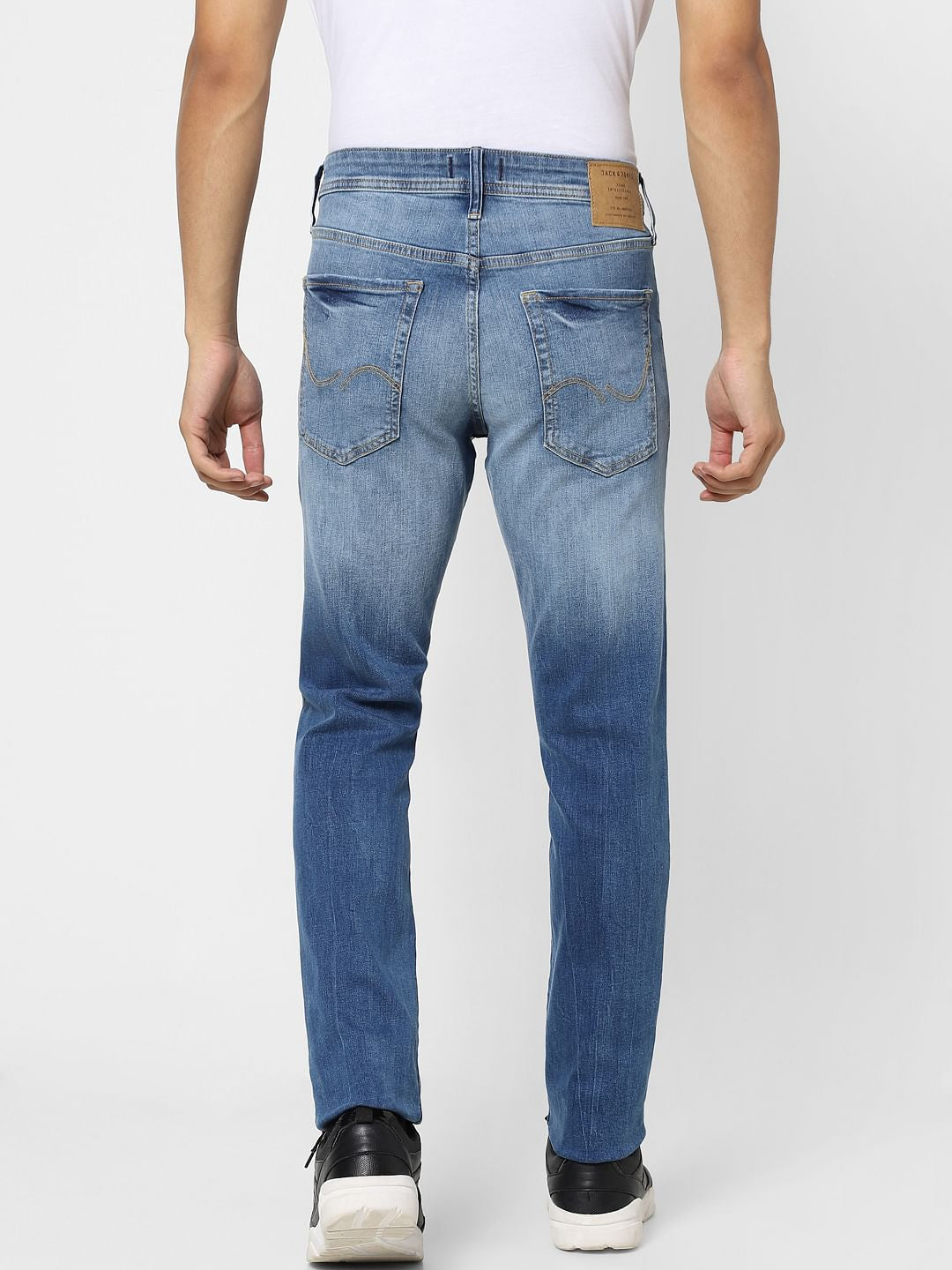 Blue Low Rise Distressed Glenn Slim Jeans