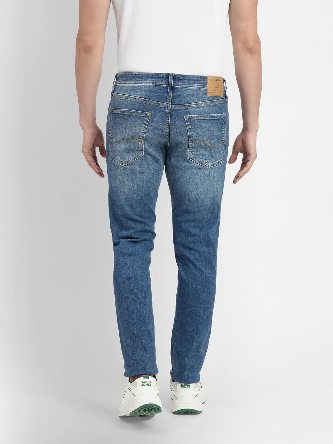 Blue Low Rise Distressed Glenn Slim Fit Jeans