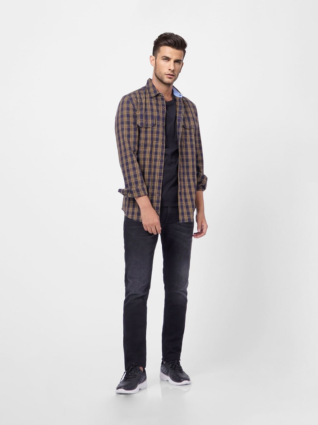 Black Low Rise Glenn Slim Fit Jeans