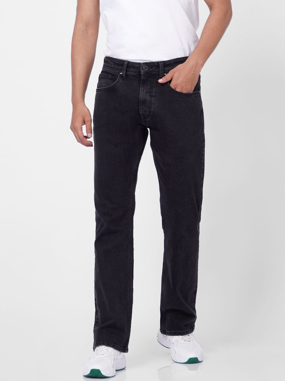 Black High Rise Bootcut Jeans