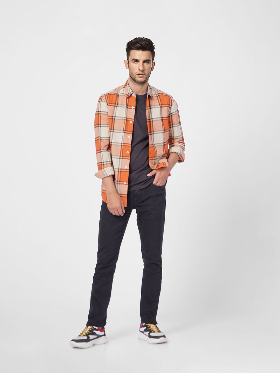 Black Low Rise Glenn Slim Jeans