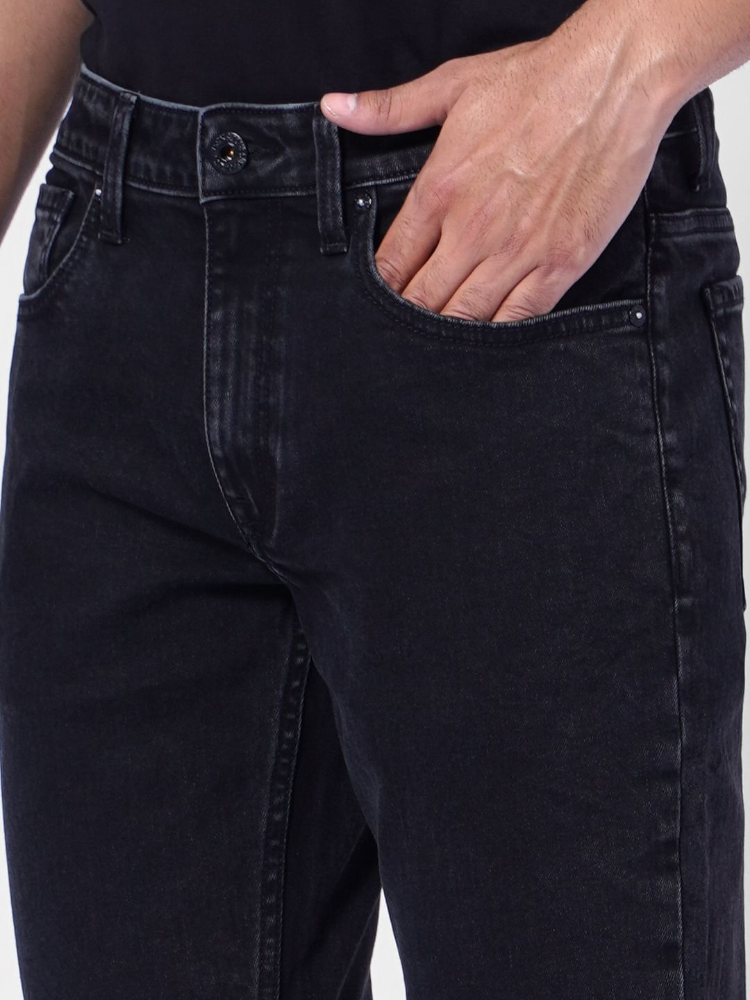 Dark Grey Low Rise Glenn Slim Fit Jeans