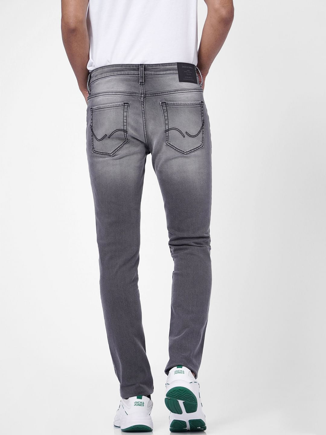 Grey Low Rise Faded Ben Skinny Jeans