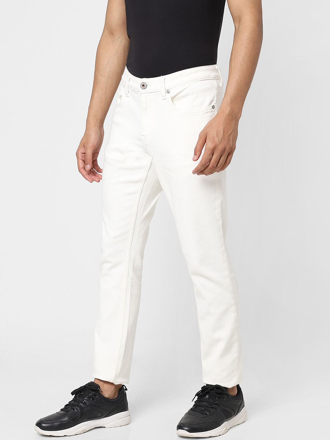 White Low Rise Glenn Slim Jeans