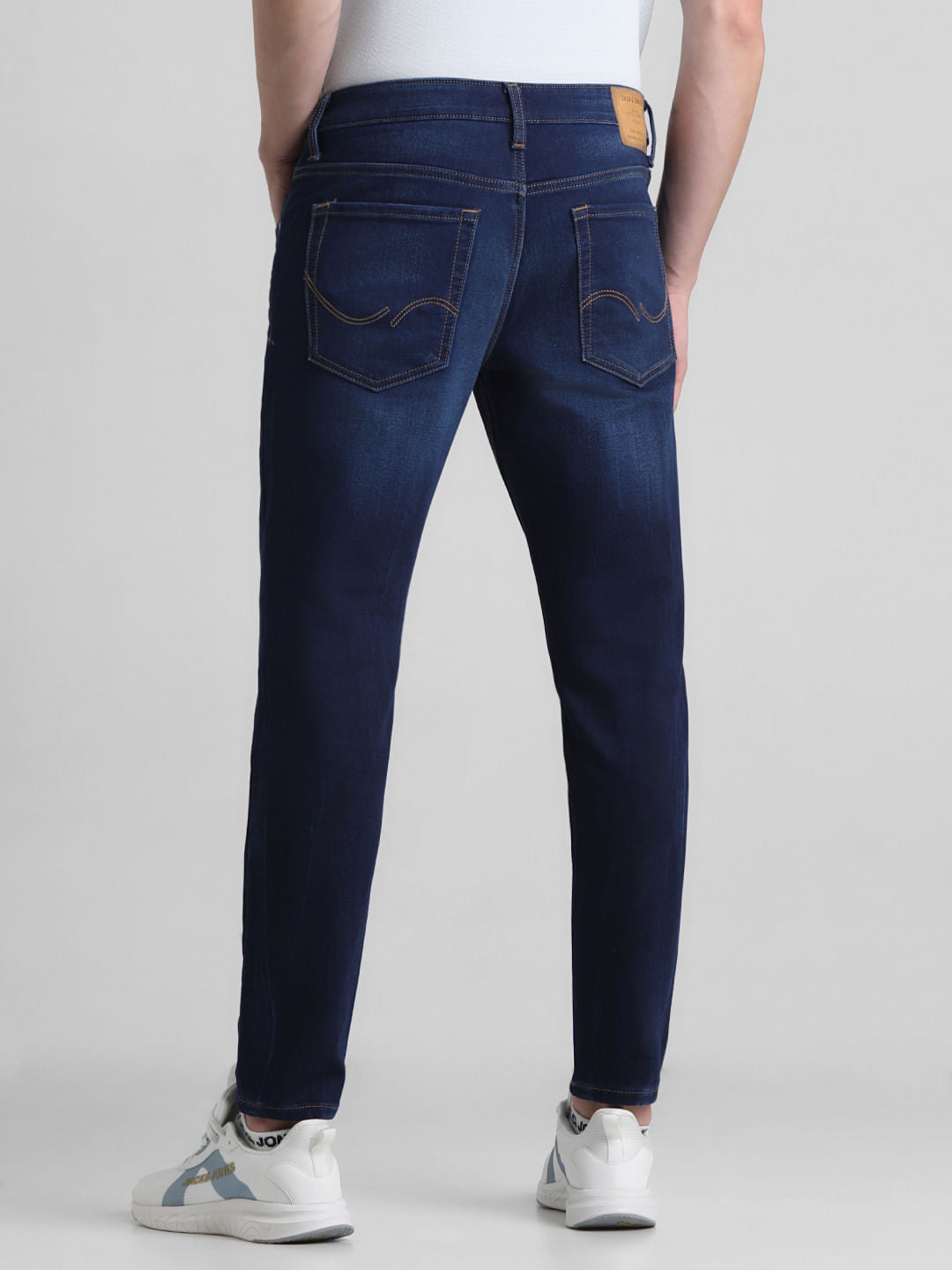 Dark Blue Mid Rise Brak Slim Jeans