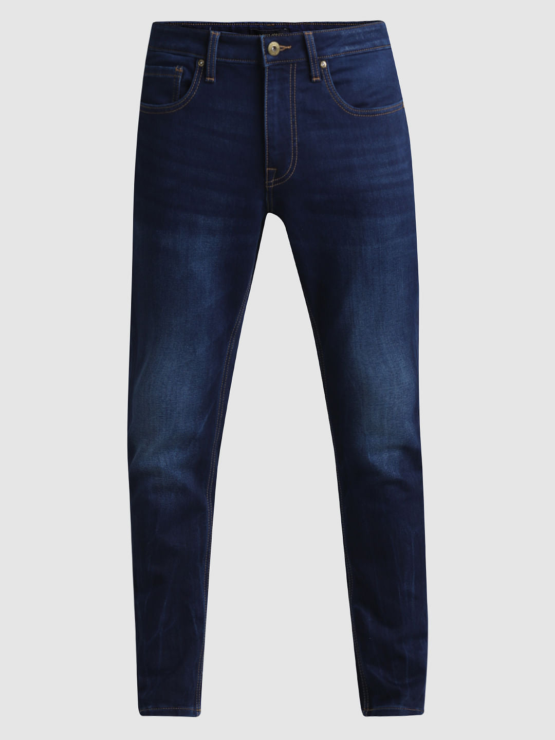 Dark Blue Mid Rise Brak Slim Jeans