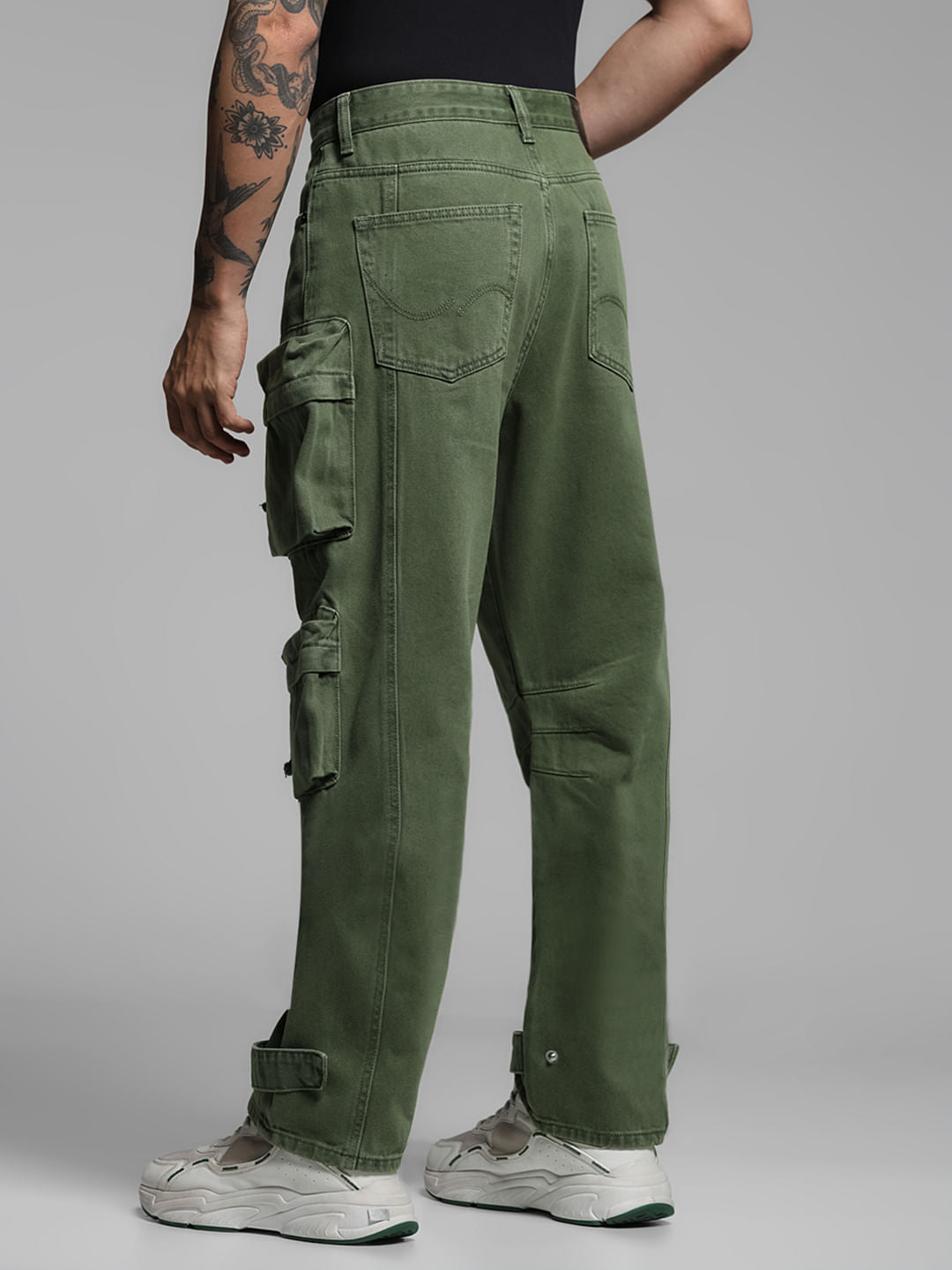 Green Low Rise Dario Cargo Jeans
