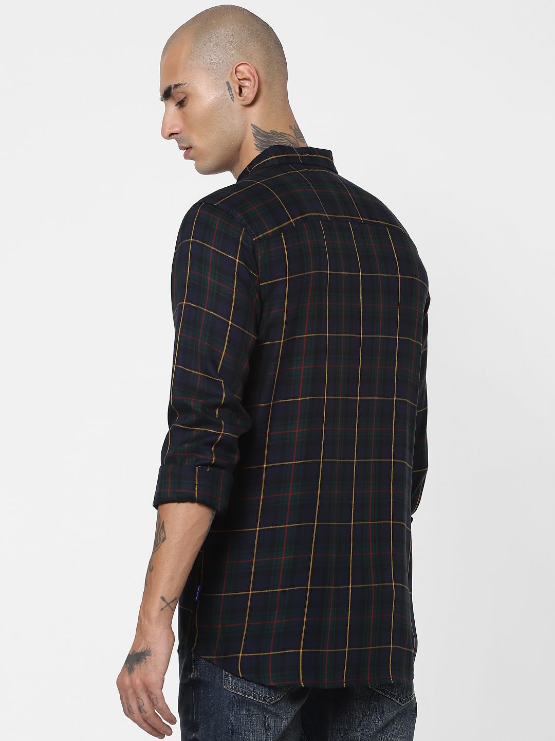 Green Check Full Sleeves Shirt