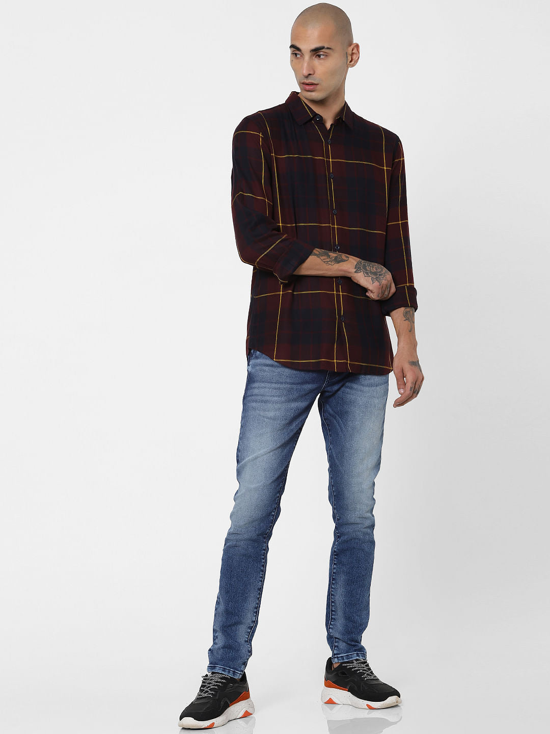 Red Check Full Sleeves Shirt