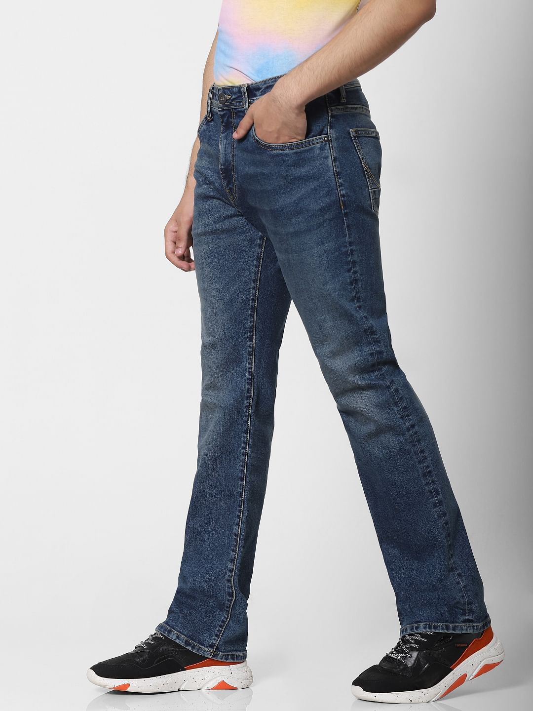 Blue High Rise Bootcut Jeans