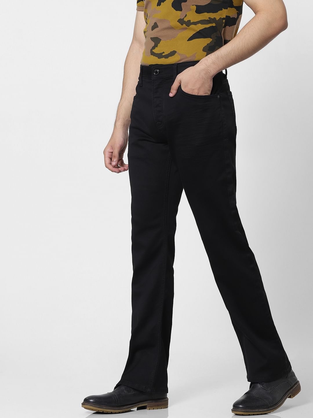 Black High Rise Bootcut Jeans