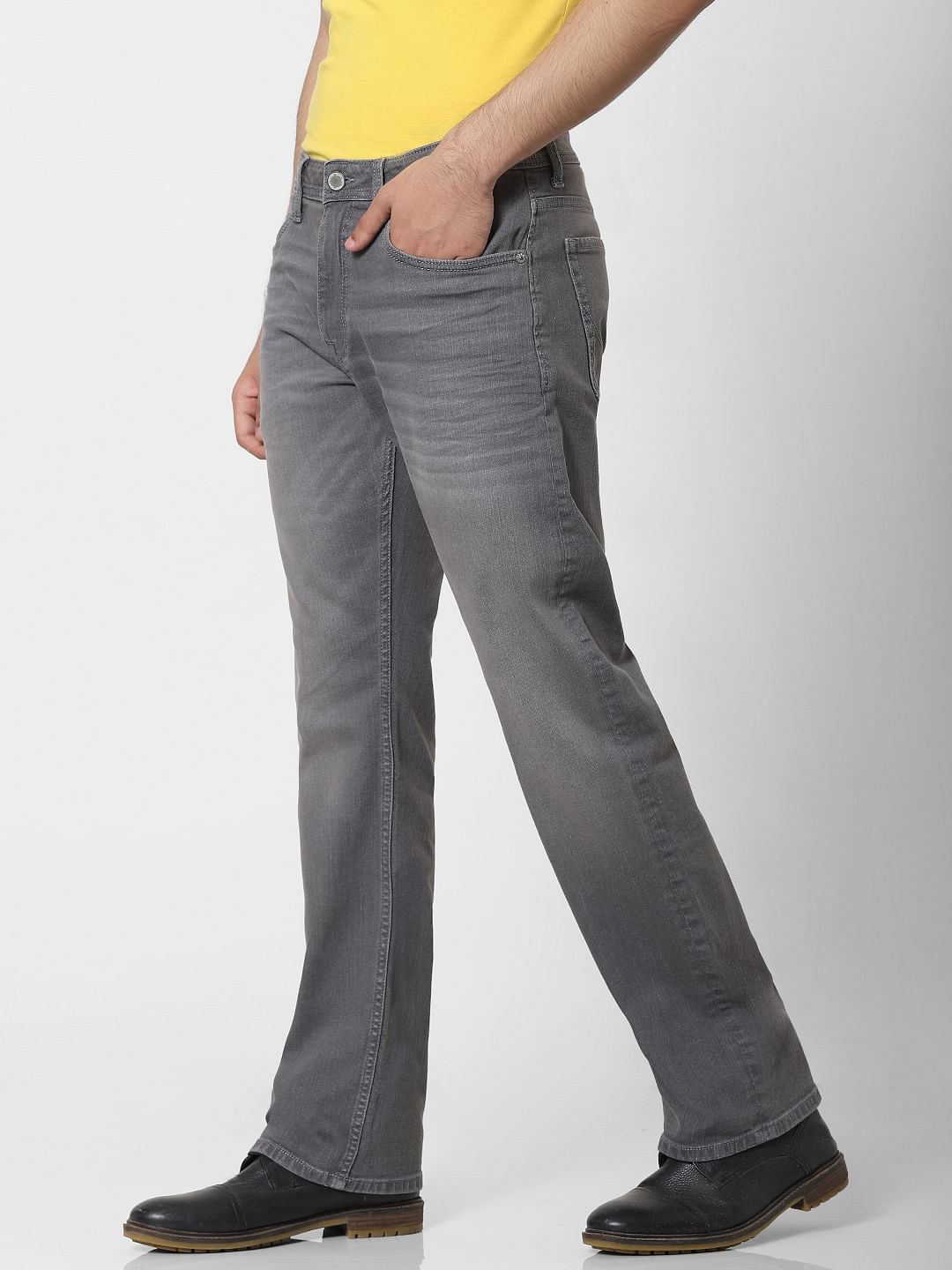 Grey High Rise Bootcut Jeans