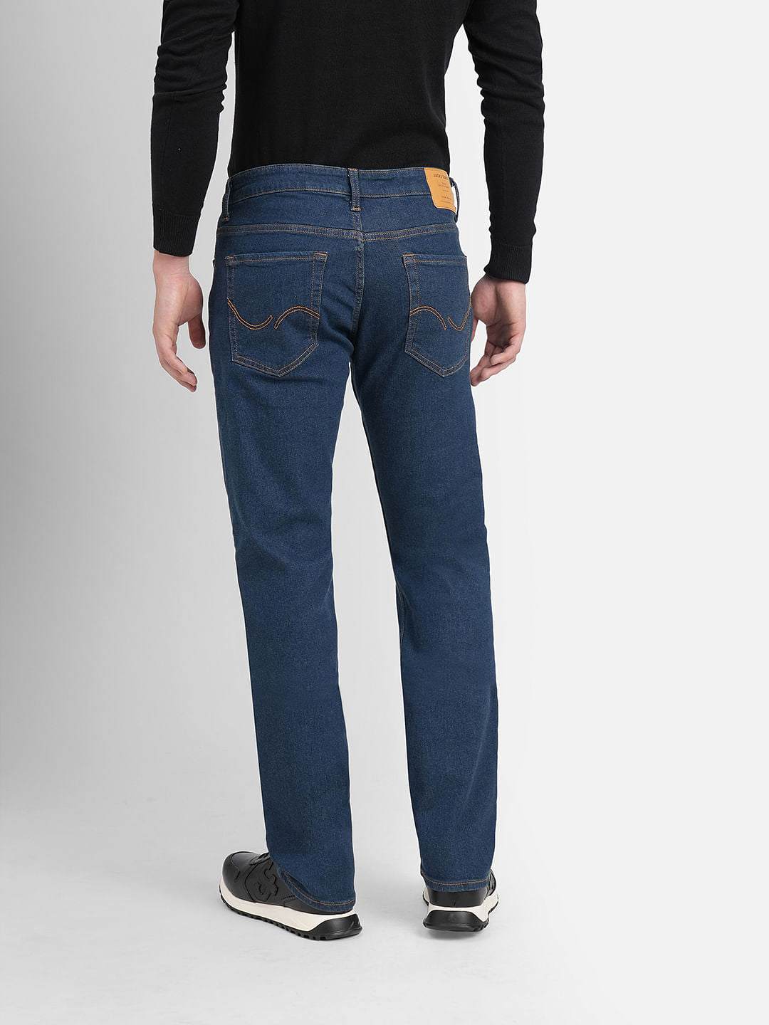 Blue Mid Rise Clark Regular Jeans