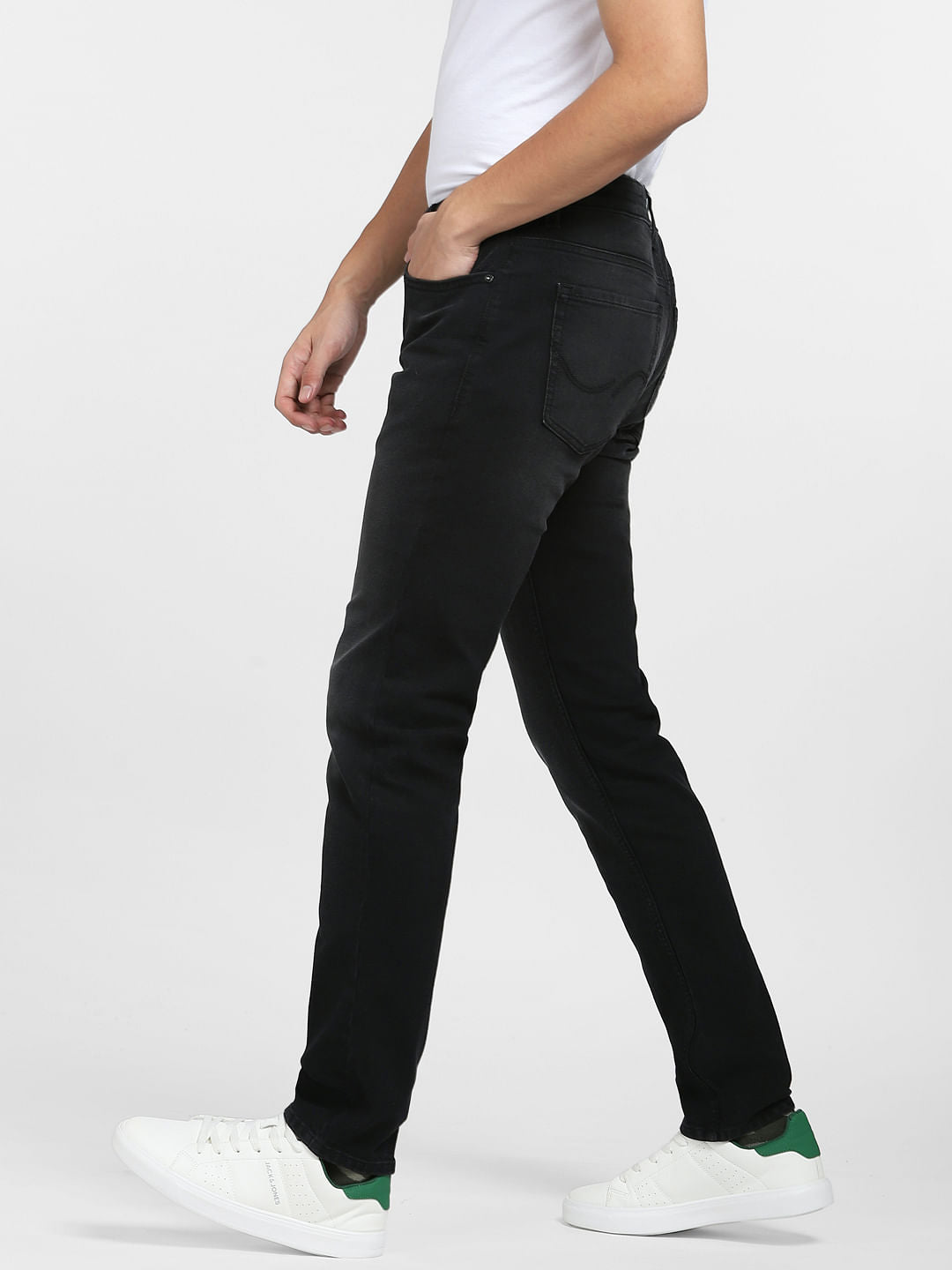 Black Low Rise Washed Ben Skinny Fit Jeans