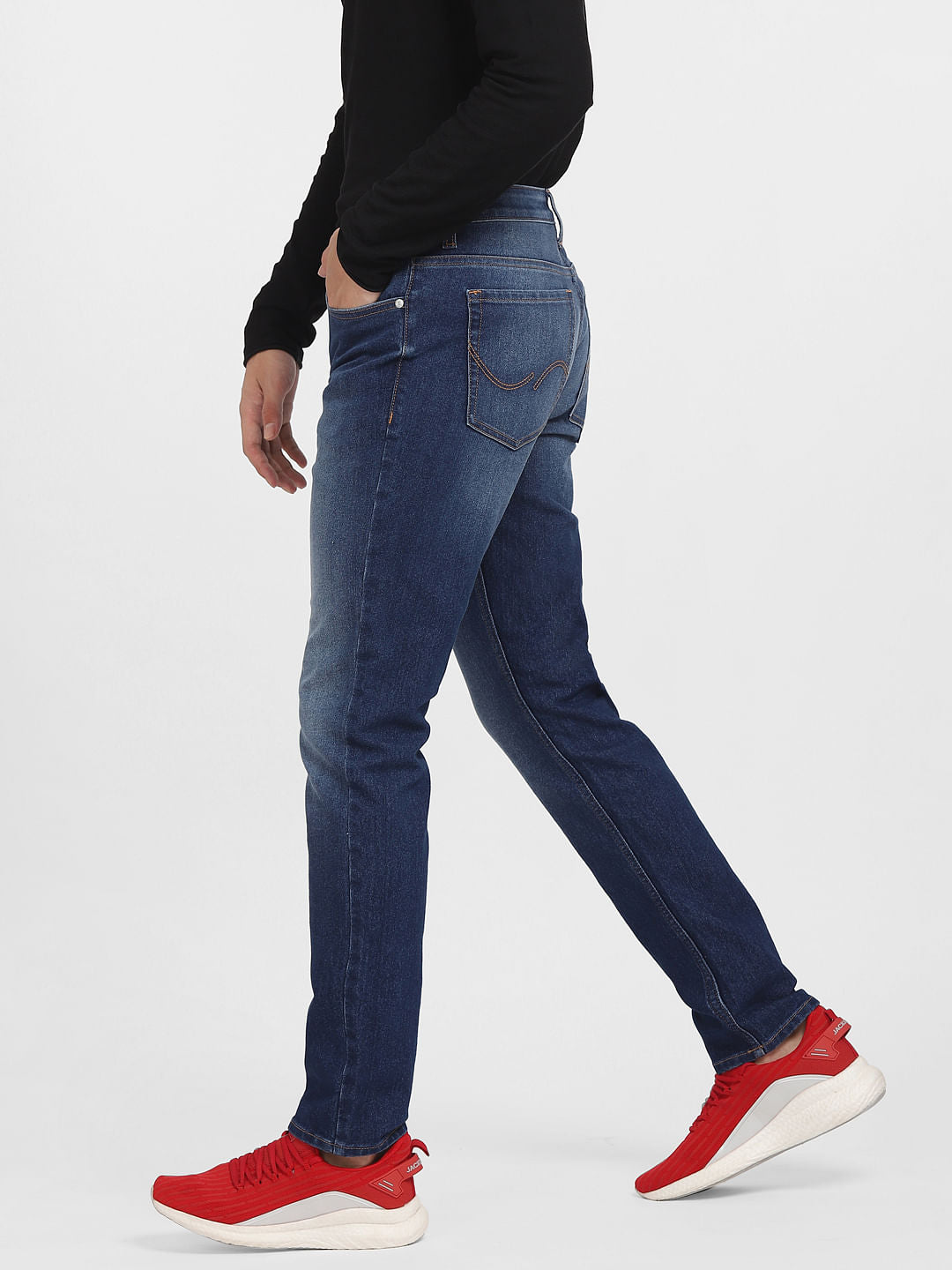 Blue Low Rise Washed Glenn Slim Jeans