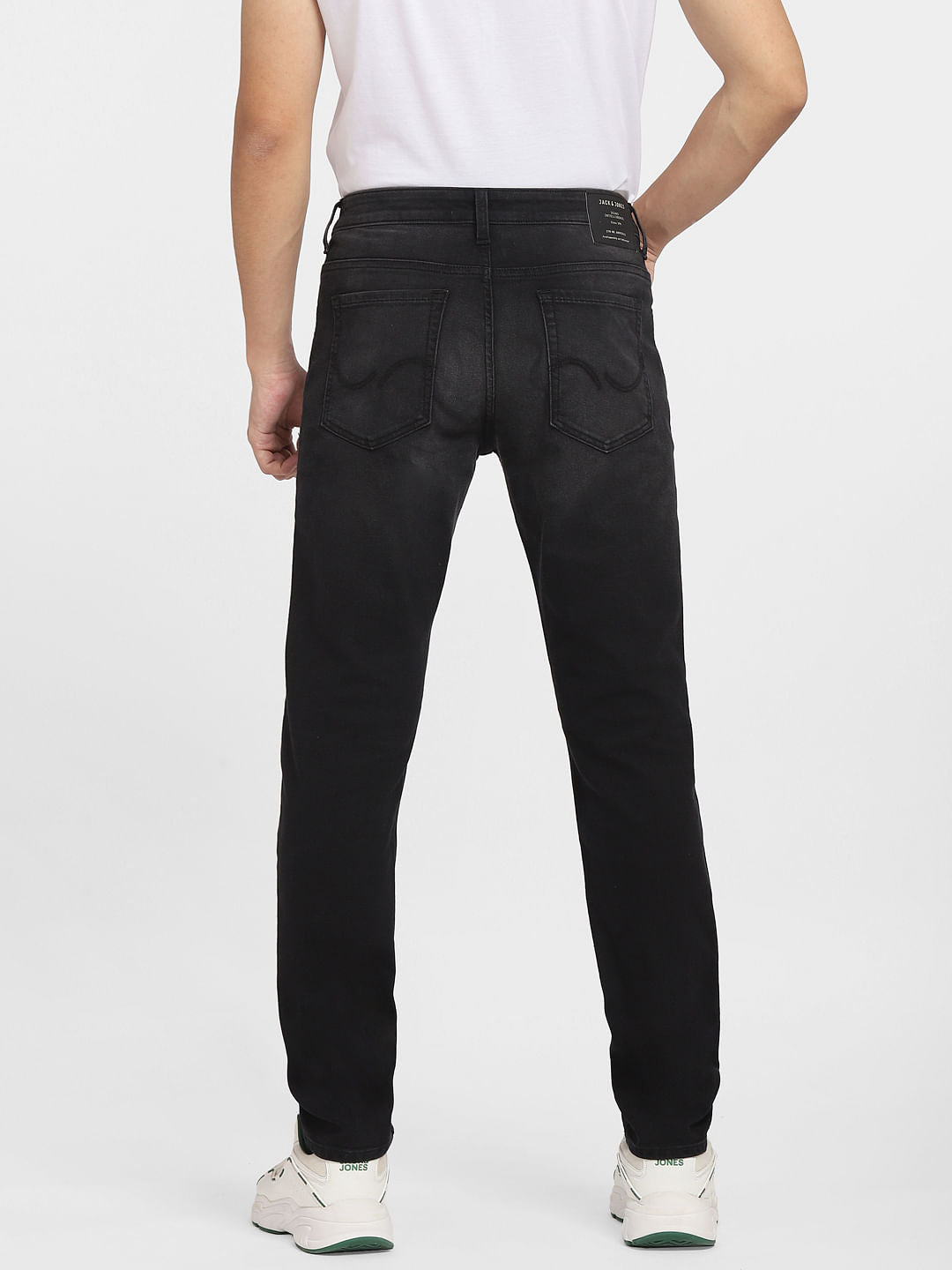 Black Low Rise Washed Glenn Slim Jeans