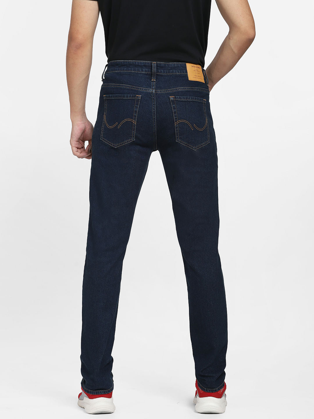 Dark Blue Low Rise Washed Glenn Slim Jeans