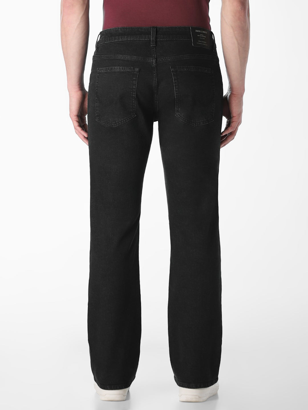 Men's Black Bootcut Low Rise Stretch Jeans
