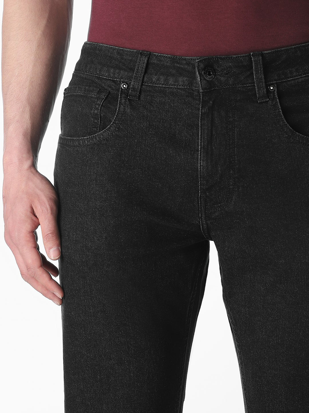 Men's Black Bootcut Low Rise Stretch Jeans