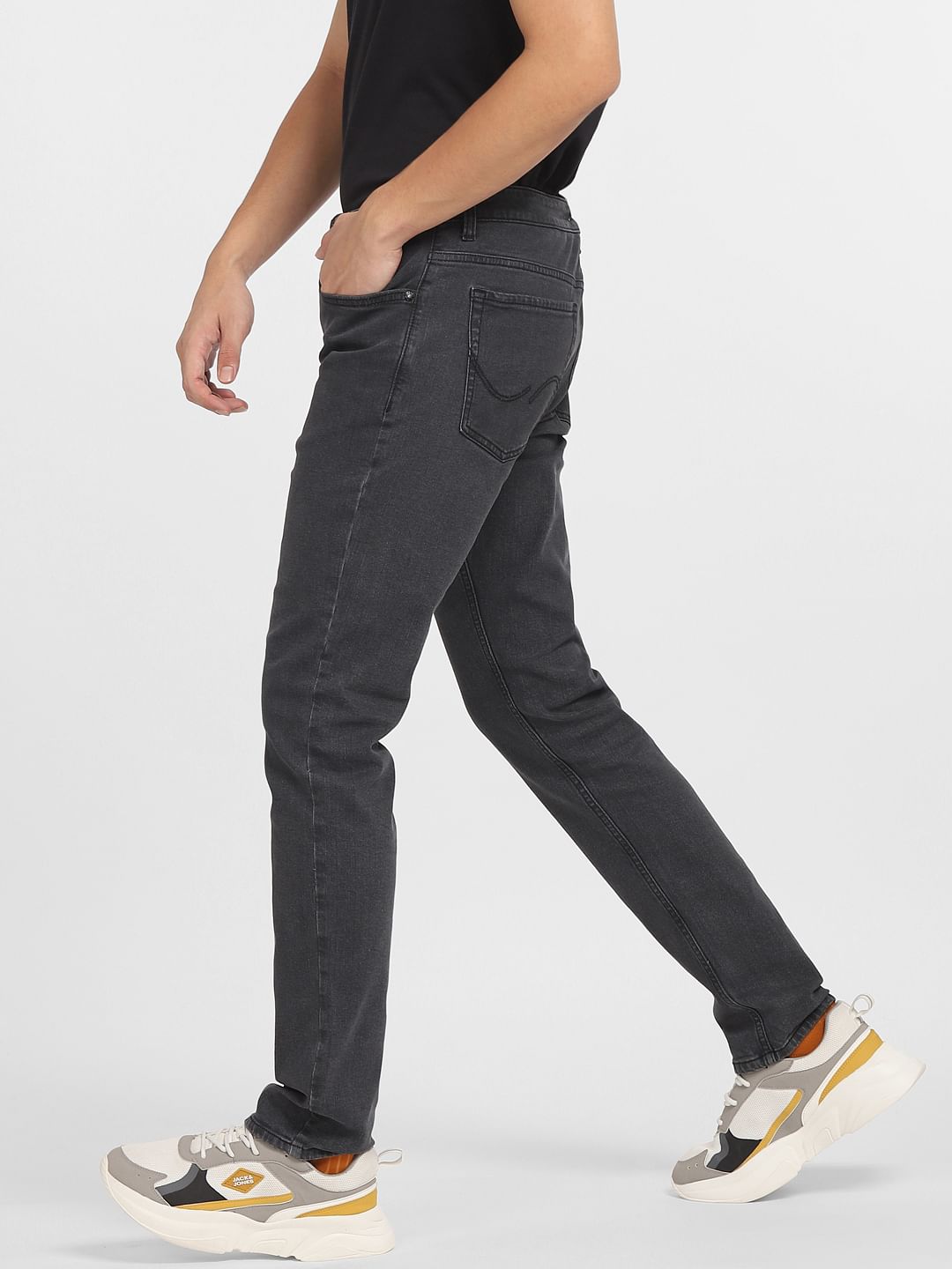 Dark Grey Low Rise Glenn Slim Jeans