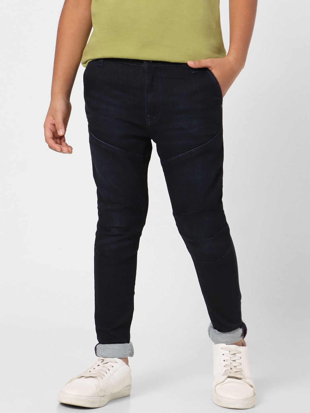 Boys Black Mid Rise Glenn Slim Fit Jeans