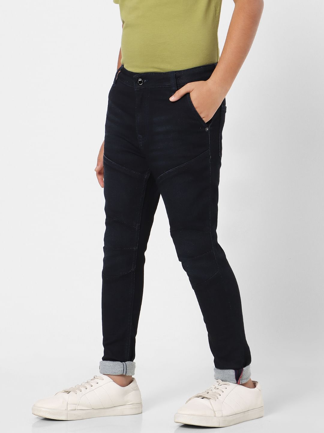 Boys Black Mid Rise Glenn Slim Fit Jeans